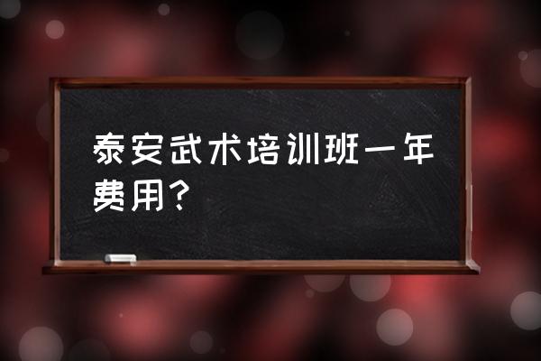 去武馆学武术要多少费用 泰安武术培训班一年费用？