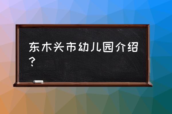 西安市东木头市哪个区 东木头市幼儿园介绍？