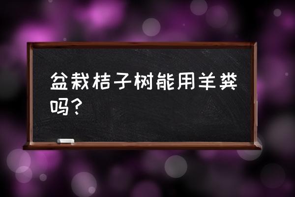 盆栽桔子树适合施什么肥 盆栽桔子树能用羊粪吗？