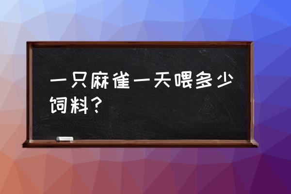 一只鸟能吃多少饲料 一只麻雀一天喂多少饲料？