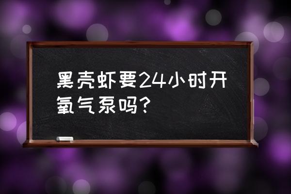 养黑壳虾能开二氧化碳吗 黑壳虾要24小时开氧气泵吗？