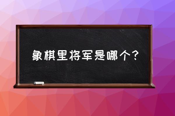 象棋里面的将怎么写 象棋里将军是哪个？