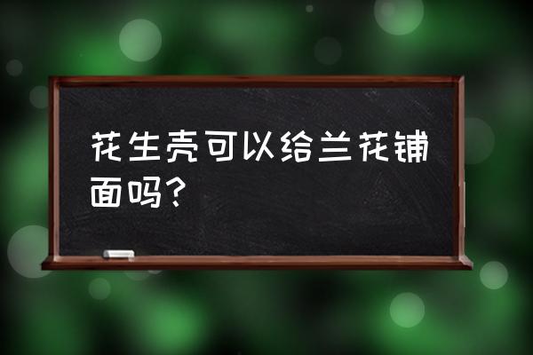 生花生壳不腐化能养兰花吗 花生壳可以给兰花铺面吗？