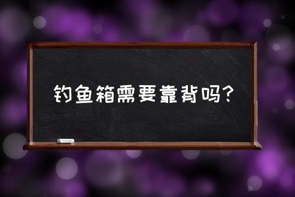 钓箱带靠背的怎么样 钓鱼箱需要靠背吗？