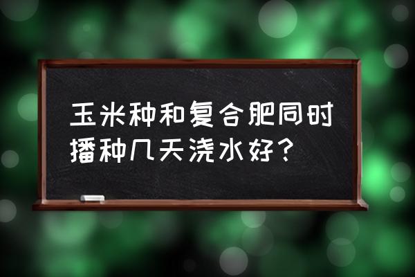 用复合肥趟玉米几天能浇地 玉米种和复合肥同时播种几天浇水好？