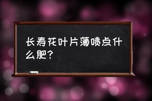 长寿花如何用氮肥 长寿花叶片薄喷点什么肥？