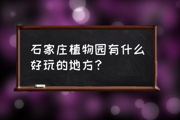 现在植物园有什么好玩的 石家庄植物园有什么好玩的地方？