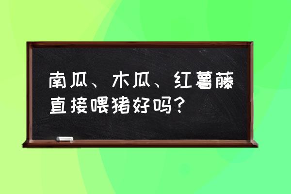 南瓜和红薯哪个养猪好 南瓜、木瓜、红薯藤直接喂猪好吗？