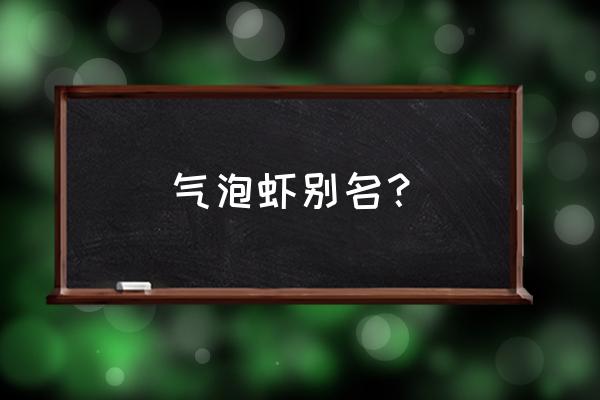 功夫气泡虾出盘了 气泡虾别名？