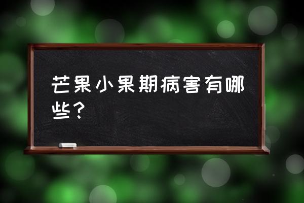 防治芒果炭疽病和霜霉病 芒果小果期病害有哪些？