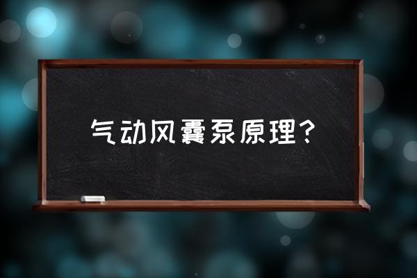 单柱塞气泵设计公式 气动风囊泵原理？