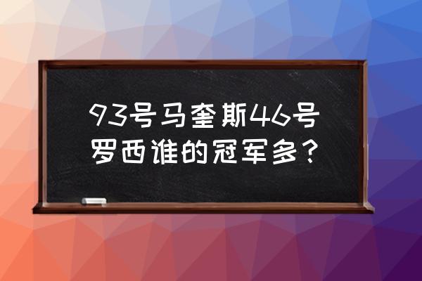 马奎斯专用机车 93号马奎斯46号罗西谁的冠军多？