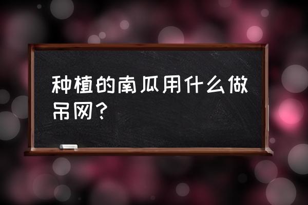 南瓜喂猪长得快吗 种植的南瓜用什么做吊网？