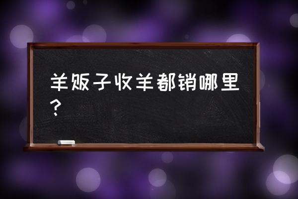 学习收羊技巧 羊贩子收羊都销哪里？