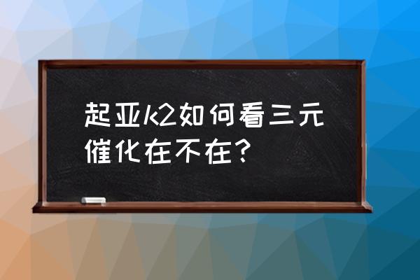 怎么知道车上有没有三元催化器 起亚k2如何看三元催化在不在？