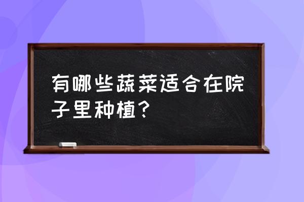 生活小妙招100种蔬菜 有哪些蔬菜适合在院子里种植？