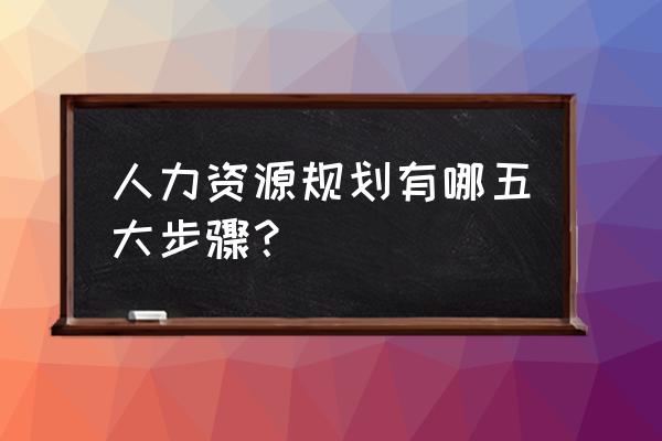 结合实际写一份人力资源规划方案 人力资源规划有哪五大步骤？