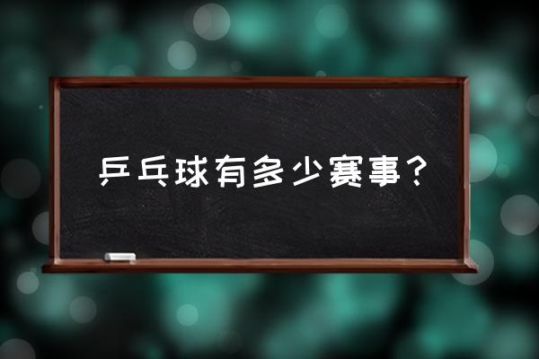 世界杯都有什么比赛项目 乒乓球有多少赛事？