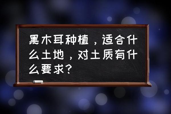 黑木耳栽培最佳配方 黑木耳种植，适合什么土地，对土质有什么要求？