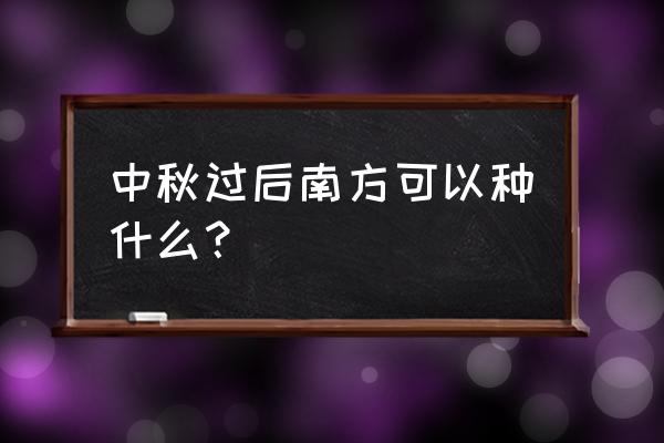 凤梨萝卜东北什么时候种 中秋过后南方可以种什么？