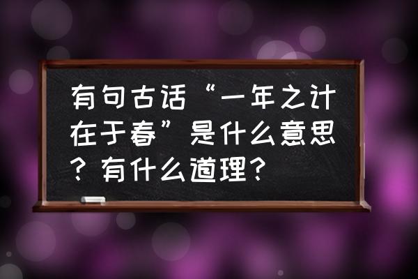 一年最好的季节春天 有句古话“一年之计在于春”是什么意思？有什么道理？