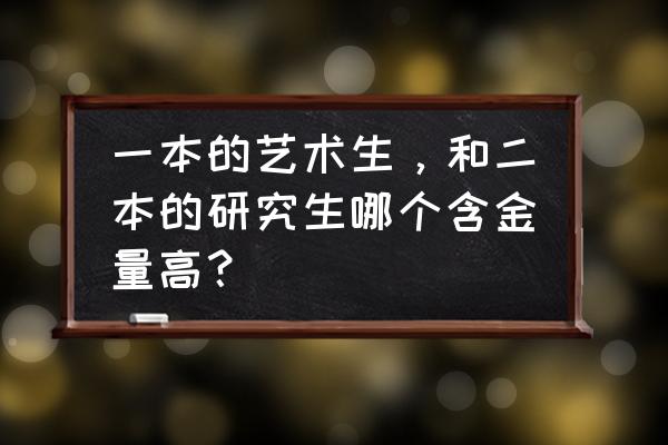 中国艺考联盟含金量 一本的艺术生，和二本的研究生哪个含金量高？