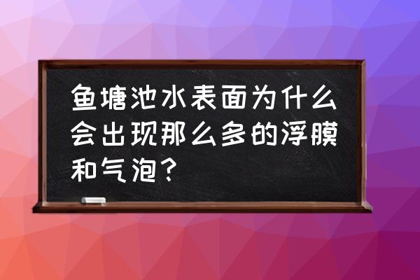 池塘出现白色泡沫怎么处理 鱼塘池水表面为什么会出现那么多的浮膜和气泡？