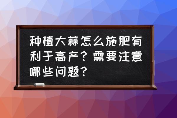 种植大蒜怎么才能增产 种植大蒜怎么施肥有利于高产？需要注意哪些问题？