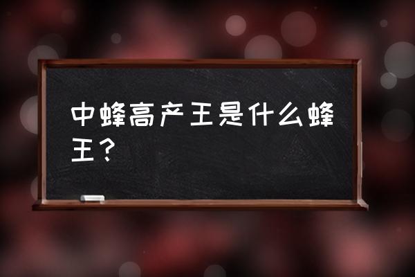 中蜂怎么养才能高产 中蜂高产王是什么蜂王？