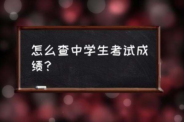 中学生怎么网上查分 怎么查中学生考试成绩？