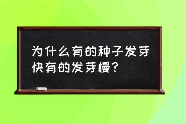 种子为什么不发芽图示 为什么有的种子发芽快有的发芽慢？