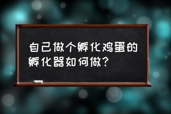 家用孵化器孵化鸡蛋的正确方法 自己做个孵化鸡蛋的孵化器如何做？