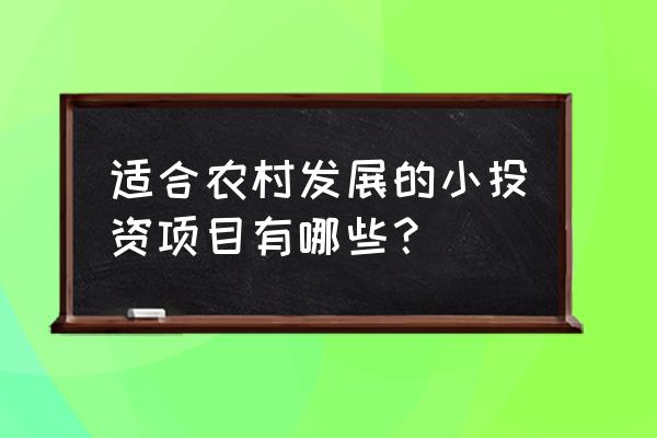 怎样申请在农村创业项目 适合农村发展的小投资项目有哪些？