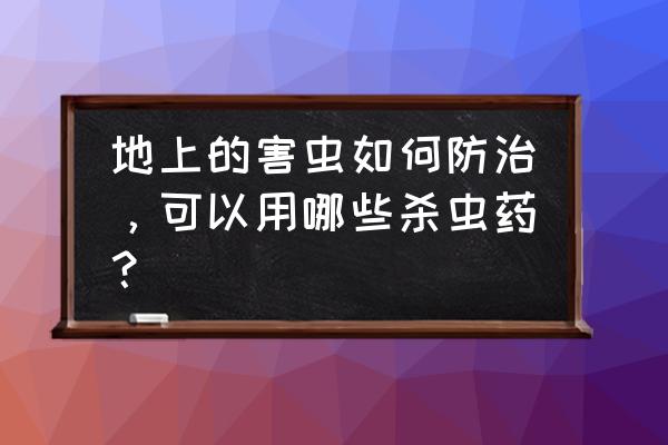 地下害虫的重要防治方法有 地上的害虫如何防治，可以用哪些杀虫药？