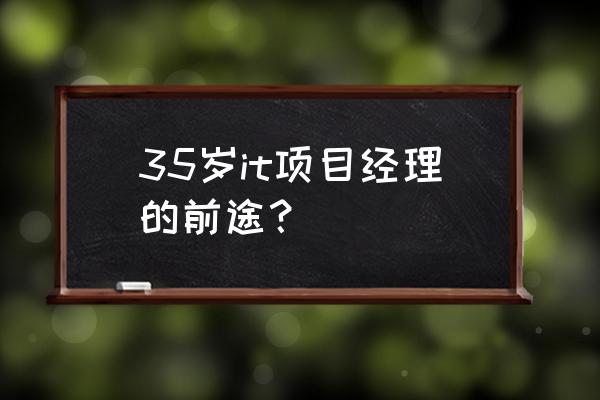 研发项目经理是技术还是管理岗位 35岁it项目经理的前途？