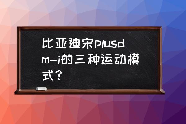 车内可以做什么运动 比亚迪宋plusdm-i的三种运动模式？