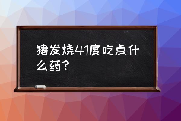 猪发烧41度最简单的处理方法 猪发烧41度吃点什么药？