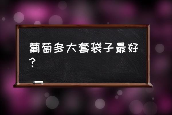 葡萄套袋用什么药最好 葡萄多大套袋子最好？