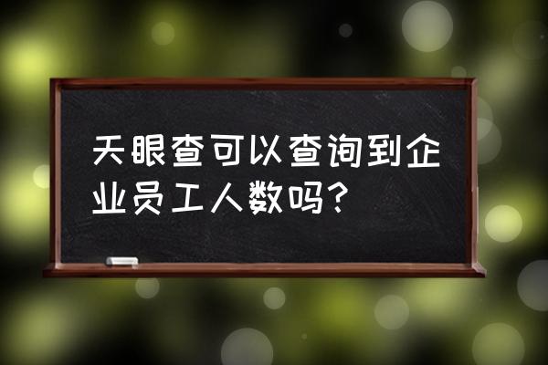 企业的经济规模怎么查询 天眼查可以查询到企业员工人数吗？