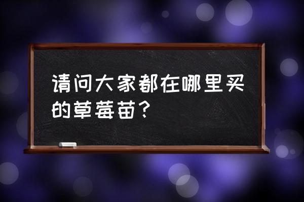 网上买草莓苗 请问大家都在哪里买的草莓苗？