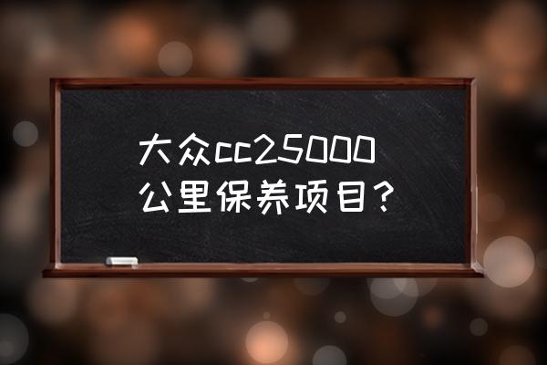 大众cc十万公里大保养项目 大众cc25000公里保养项目？