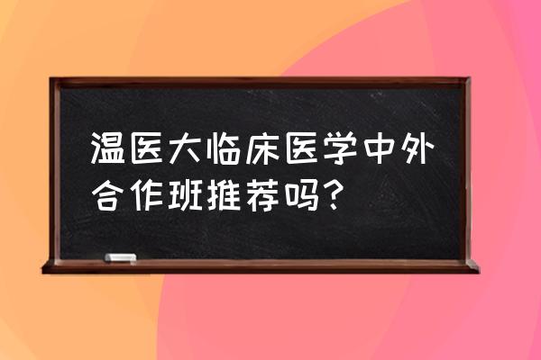 温州医科大学校园卡办理 温医大临床医学中外合作班推荐吗？