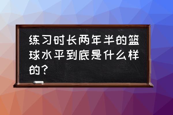 篮球基本功要练几年 练习时长两年半的篮球水平到底是什么样的？