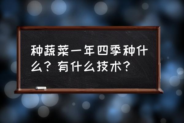 蔬菜小常识大全 种蔬菜一年四季种什么？有什么技术？