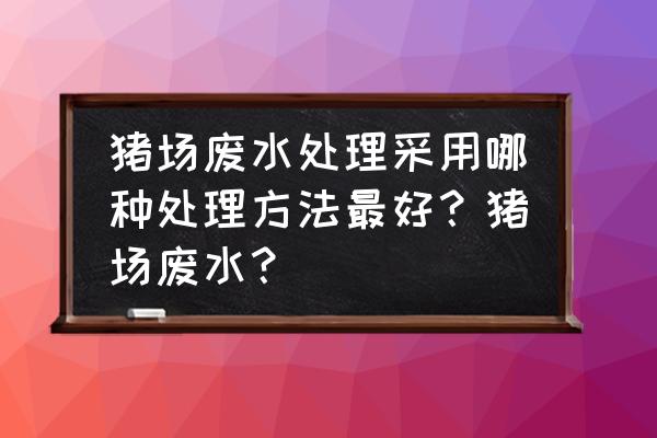 养猪场废水处理妙招 猪场废水处理采用哪种处理方法最好？猪场废水？