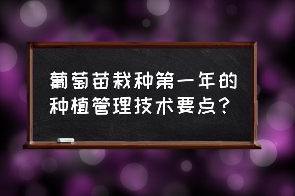 葡萄催芽期管理方法 葡萄苗栽种第一年的种植管理技术要点？