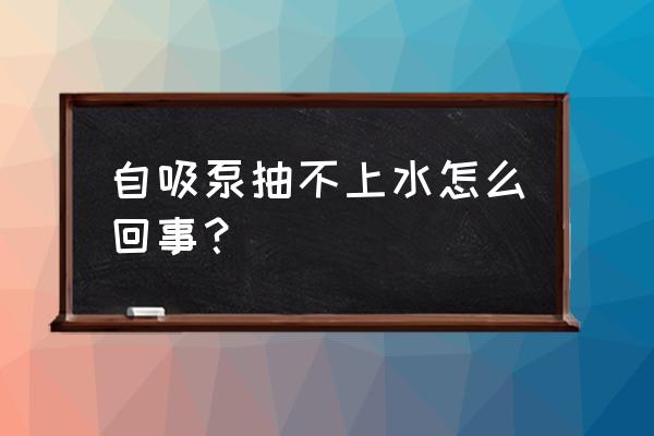 自吸泵出口阀为什么不能全开 自吸泵抽不上水怎么回事？