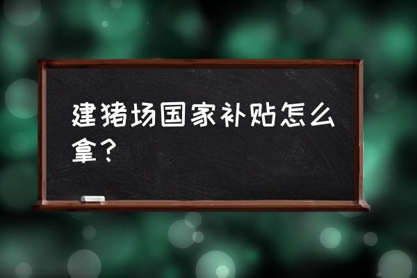 农村养猪100头有补贴吗 建猪场国家补贴怎么拿？