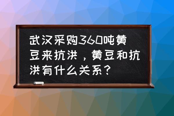 大批量沙土种黄豆芽的方法 武汉采购360吨黄豆来抗洪，黄豆和抗洪有什么关系？