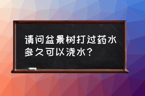 栽完树什么时间浇水最好 请问盆景树打过药水多久可以浇水？